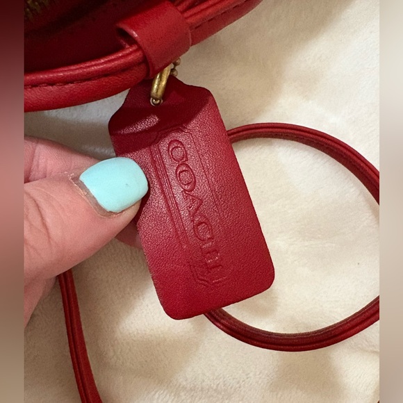 🚨VINTAGE 1997 COACH ABBIE RED LEATHER ZIP CLOSURE CROSSBODY - Picture 15 of 17